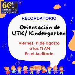 Orientacion de UTK/Kindergarten